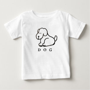 Camiseta de bebé de perro sentado de dibujos anima