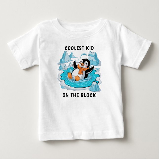 Camiseta de bebé de pingüino en hielo (Anverso)