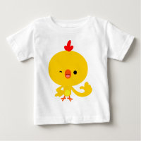 Camiseta de bebé de pollo de dibujos animados geni