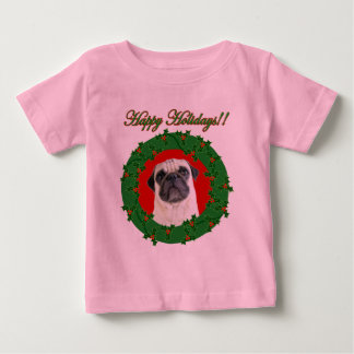 Camiseta de bebé de pug de vacaciones