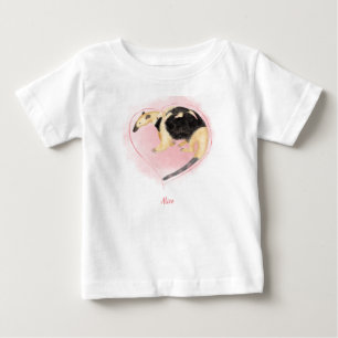 Camiseta de bebé de tamandua madre y bebé (blanca)