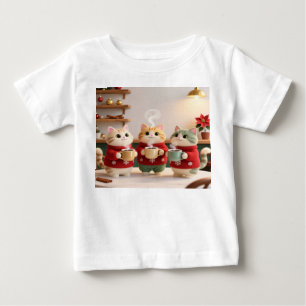 Camiseta de bebé de tres gatos lindos