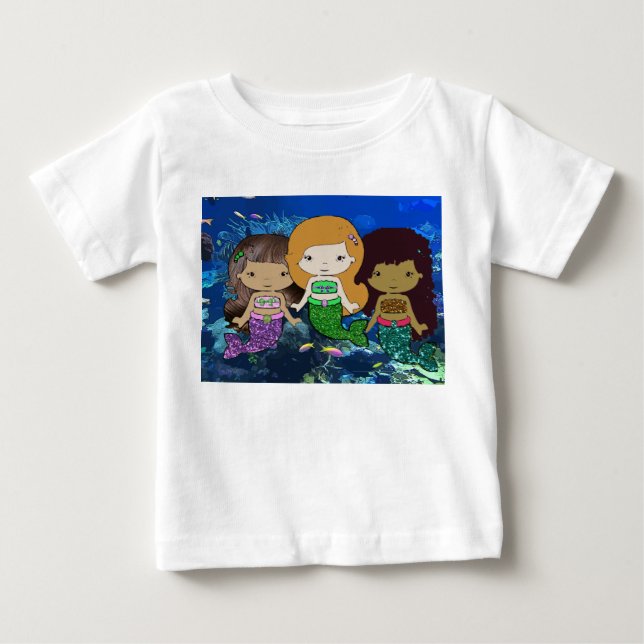 Camiseta de bebé de Tres Sirenas (Anverso)