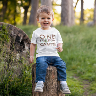 Camiseta de bebé de un camper feliz para acampar t