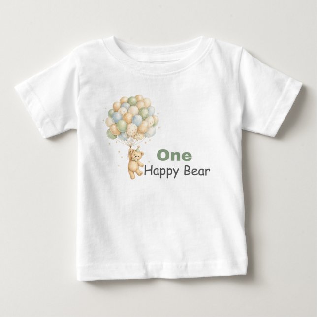 Camiseta de bebé de un oso feliz (Anverso)