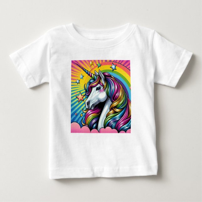 Camiseta de bebé de unicornio. (Anverso)