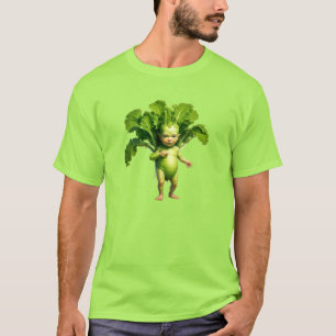 Camiseta de bebé de verdura verde rara