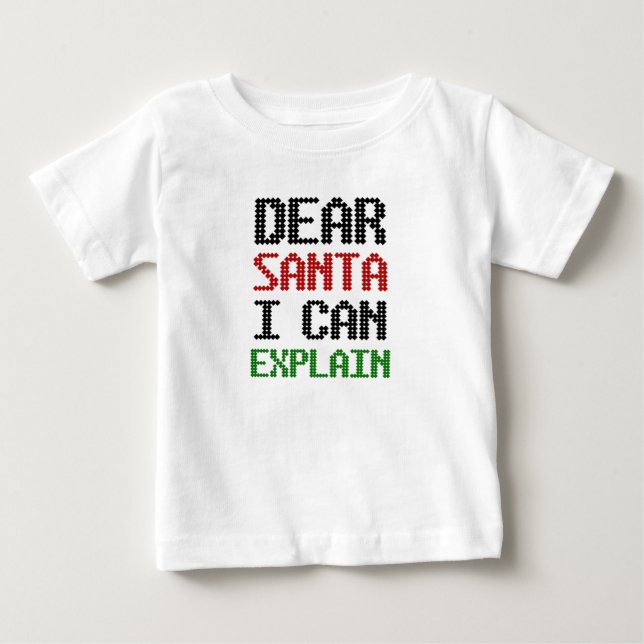 Camiseta De Bebé Dear Santa I can explain Christmas Naughty List (Anverso)