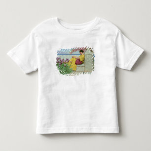 Camiseta De Bebé Debajo del flor que cuelga en la rama, 1917