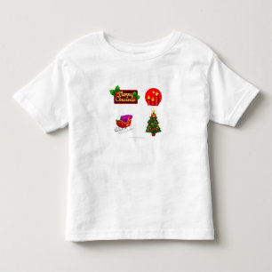 Camiseta De Bebé Decoraciones del navidad contra el fondo blanco