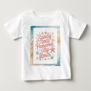 Camiseta De Bebé Dedos de arena, flujos de la ciudad de Panamá
