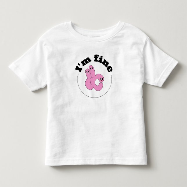 Camiseta De Bebé Dedos Emociones Estilo Cartoon Rosa (Anverso)