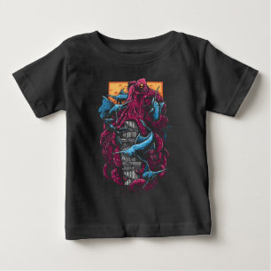 Camiseta De Bebé Deep Sea Battle: The Crimson Kraken vs. Blue Marli