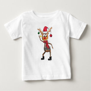 Camiseta De Bebé Deer de Navidades de danza caprichoso