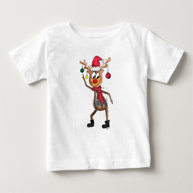 Camiseta De Bebé Deer de Navidades de danza caprichoso (Anverso)