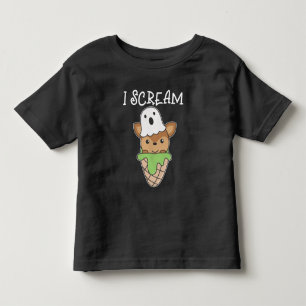 Camiseta De Bebé Deer Halloween Fantasma I Grito de crema de hielo 