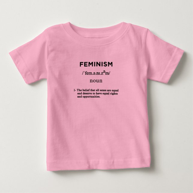 Camiseta De Bebé definición de feminismo rosa (Anverso)