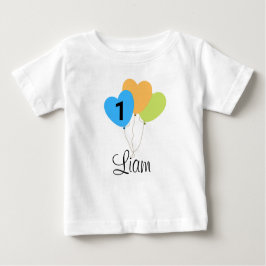 Camiseta De Bebé DEIN DESIGN/Name Erster Geburtstag Luftballon Boy