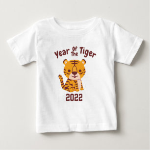 Camiseta de bebé del año del tigre, lindo tigre pe