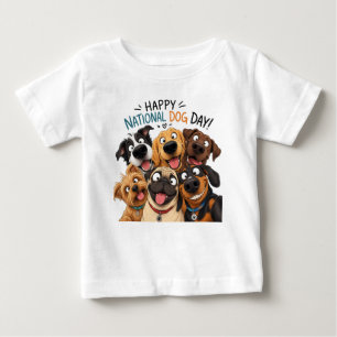 Camiseta de bebé del Día Nacional del Perro Feliz 
