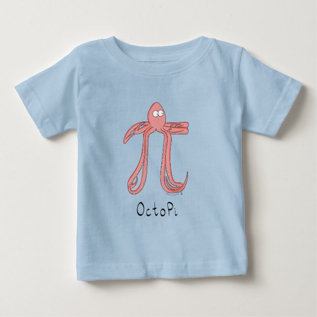 Camiseta de bebé del Octopi Pi Cute Math Pi Day (Anverso)