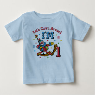 Camiseta De Bebé Del payaso 1r cumpleaños alrededor