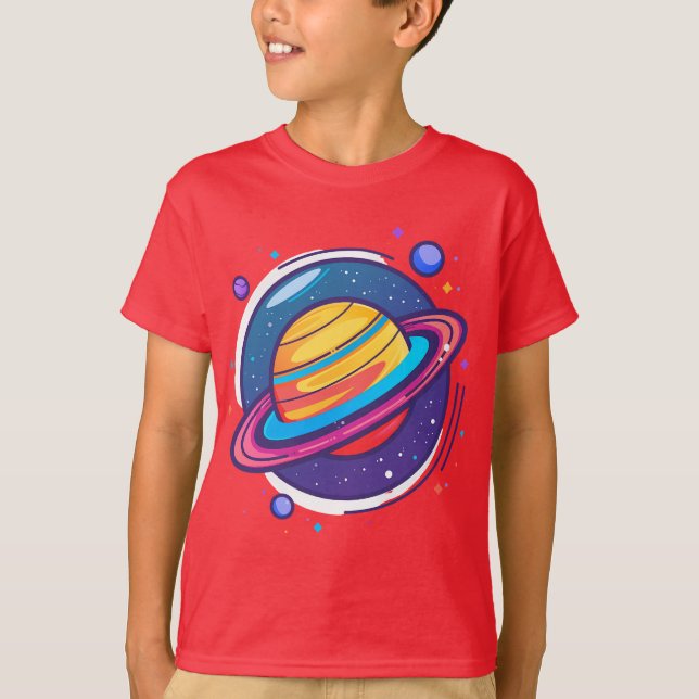 Camiseta de bebé del planeta Saturno lindo – Espac (Anverso)