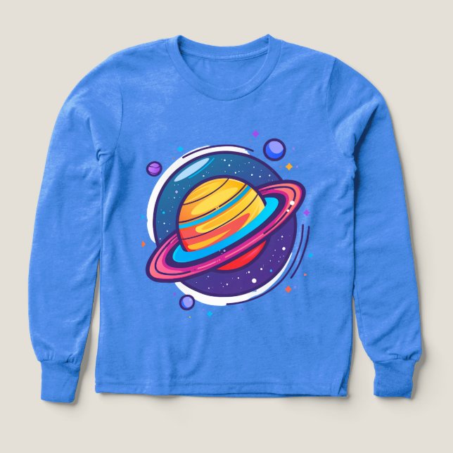 Camiseta de bebé del planeta Saturno lindo – Espac (Diseño frontal)