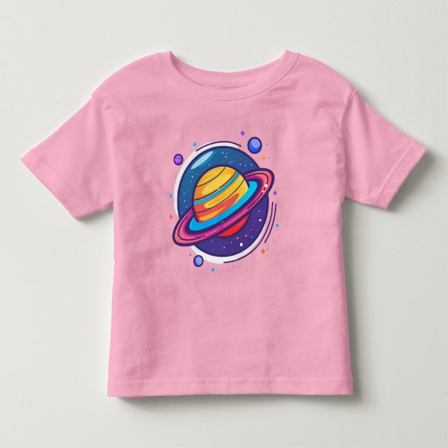 Camiseta de bebé del planeta Saturno lindo – Espac (Anverso)