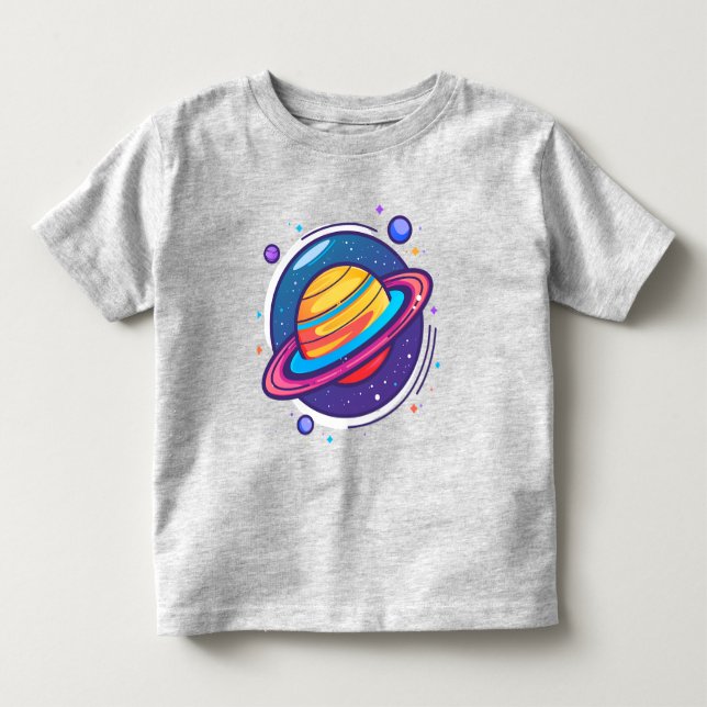 Camiseta de bebé del planeta Saturno lindo – Espac (Anverso)