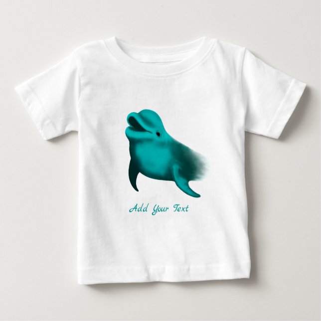 Camiseta De Bebé Delfín afortunado - Añade tu texto (Anverso)
