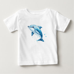 Camiseta De Bebé Delfín azul de Splashy