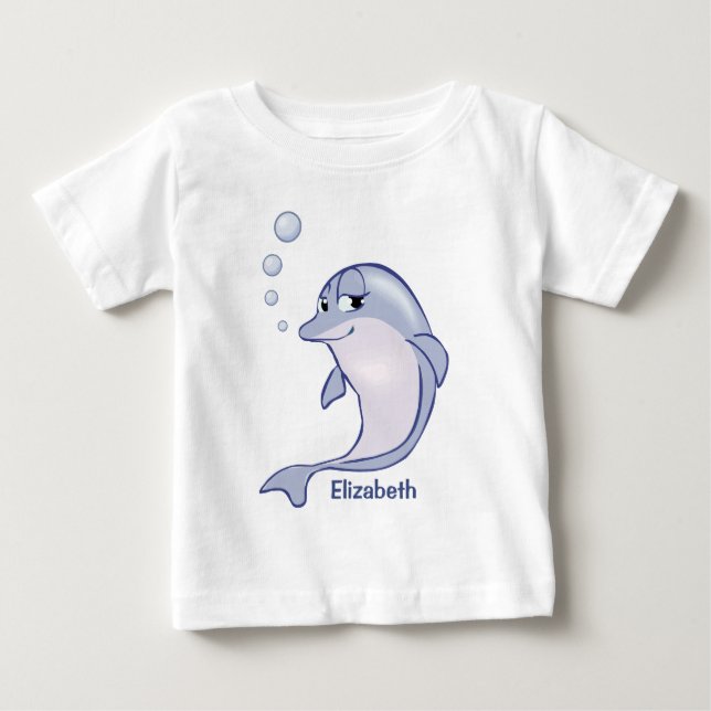Camiseta De Bebé Delfín azul lindo para personalizar (Anverso)