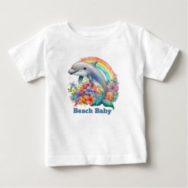Camiseta De Bebé delfín bebé de playa lindo agregar texto
