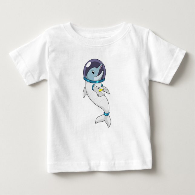 Camiseta De Bebé Delfín como astronauta en disfraces (Anverso)