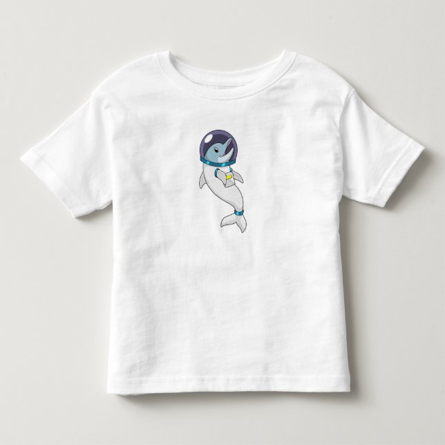 Camiseta De Bebé Delfín como astronauta en disfraces (Anverso)