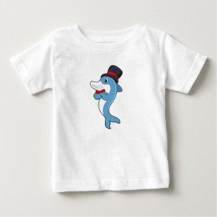 Camiseta De Bebé Delfín como caballero con sombrero