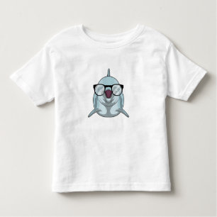 Camiseta De Bebé Delfín como nerd con lentes