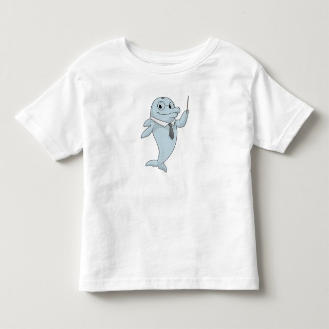Camiseta De Bebé Delfín como profesor con puntero (Anverso)
