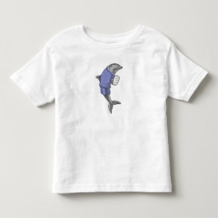 Camiseta De Bebé Delfín como secretario con pila de papel