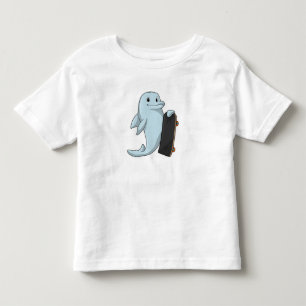 Camiseta De Bebé Delfín como Skater con Skateboard