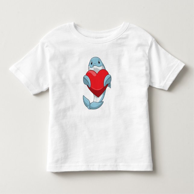 Camiseta De Bebé Delfín con corazón (Anverso)