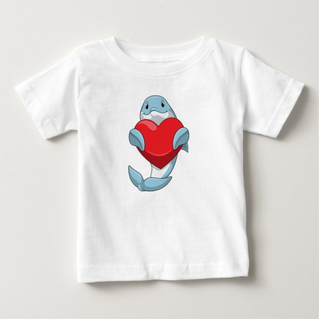 Camiseta De Bebé Delfín con corazón (Anverso)