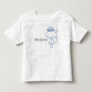 Camiseta De Bebé Delfín con Gorra de Marinero, Personalizado