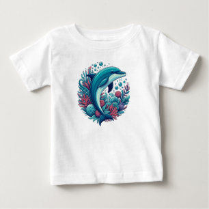 Camiseta De Bebé Delfín cutáneo, costero/náutico