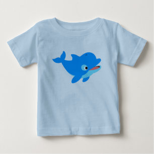 Camiseta de bebé delfín de dibujos animados lindo 