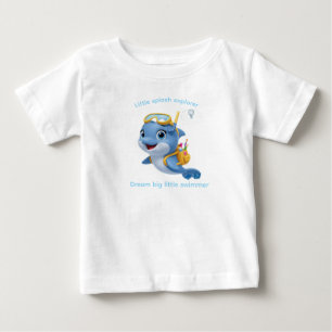 Camiseta De Bebé Delfín de té, Explorador de pequeñas salpicaduras