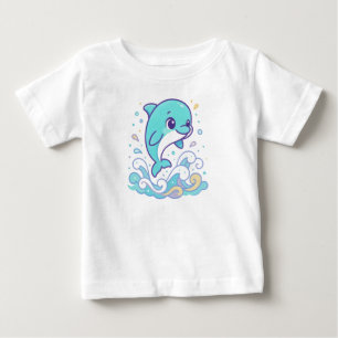 Camiseta De Bebé Delfín divertido de burbujas salpicaduras Diseño p