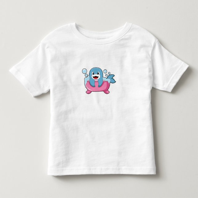 Camiseta De Bebé Delfín en la bañera (Anverso)