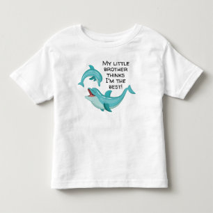 Camiseta De Bebé Delfín Feliz Mi Hermano Menor Piensa Que Soy El Me